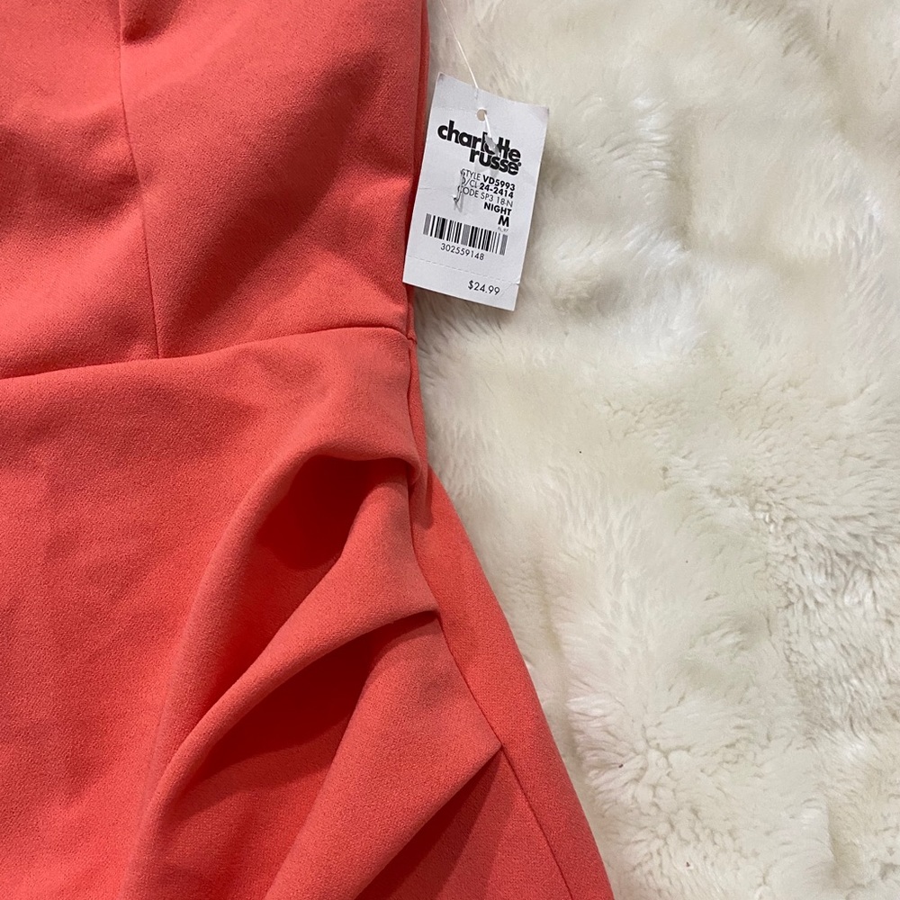 NWT CORAL STRAPLESS DRESS CHARLOT RUSSE